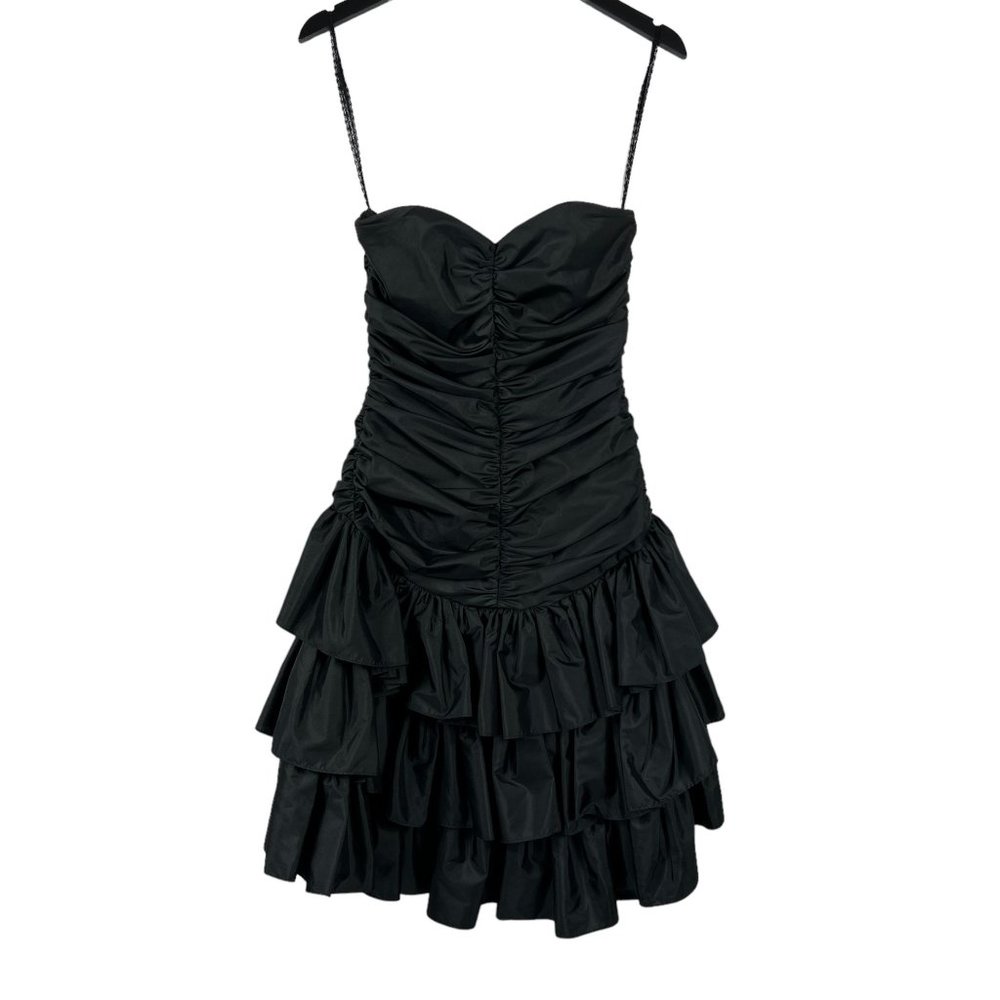 Vintage Susan Roselli for Vijack Mini Dress Black Union Made in the USA Size 7-8